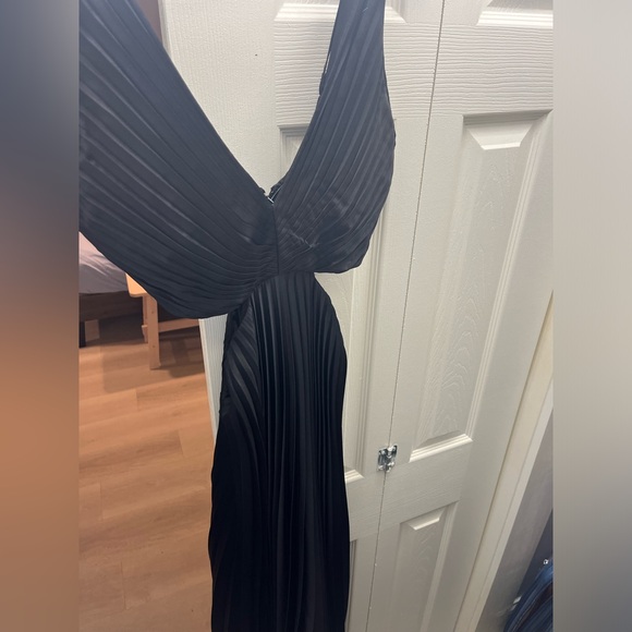 Satin Pleated Cutout Maxi Dress - Picture 5 of 5